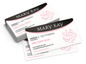 Cartão de visitas Mary Kay,folder mary kay
