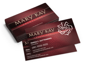 Cartão de visitas Mary Kay,folder mary kay