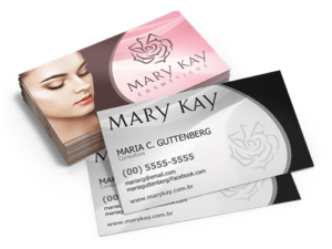 Cartão de visitas Mary Kay,folder mary kay